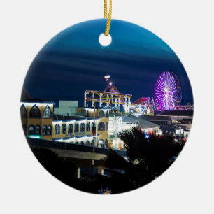 Ornement Rond En Céramique Santa Monica la nuit