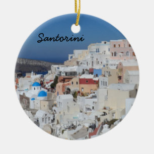 Ornement Rond En Céramique Santorini, Grèce