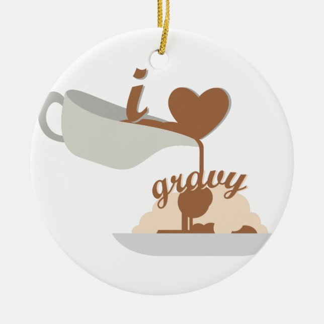 Ornement Rond En Céramique Sauce au jus d'amour (Devant)