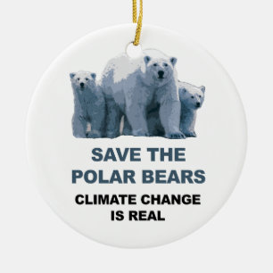 Ornement Rond En Céramique Sauver les ours polaires