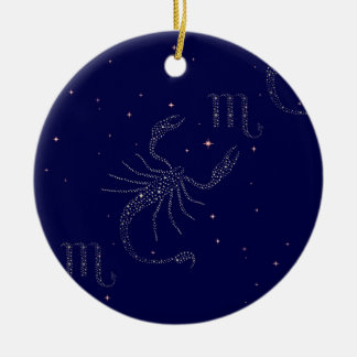 Ornement Rond En Céramique scorpio étoiles
