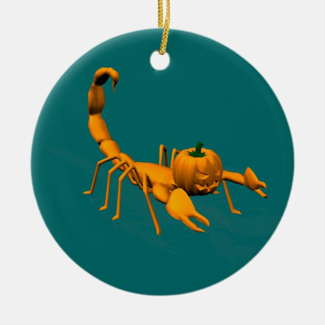 Ornement Rond En Céramique Scorpion orange (Devant)
