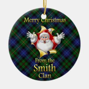 Ornement Rond En Céramique Scottish Clan Smith Christmas Orament