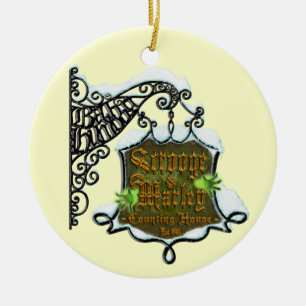 Ornement Rond En Céramique Scrooge&MarleySignScene