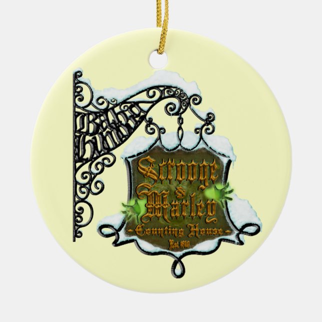 Ornement Rond En Céramique Scrooge&MarleySignScene (Devant)