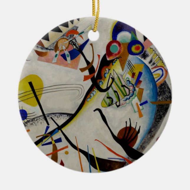 Ornement Rond En Céramique Segment bleu Kandinsky (Devant)
