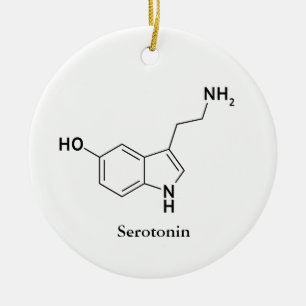 Ornement Rond En Céramique Sérotonine Structure moléculaire Chimie Science