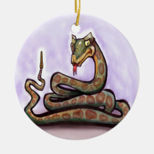 Ornement Rond En Céramique Serpent