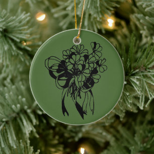Ornement Rond En Céramique Shamrock irlandais Bouquet St. Patrick's Day Ornam