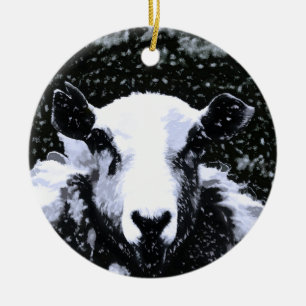 ORNEMENT ROND EN CÉRAMIQUE SHEEP