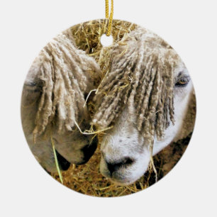 ORNEMENT ROND EN CÉRAMIQUE SHEEP