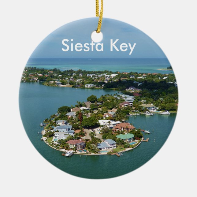 Ornement Rond En Céramique Siesta Key, Floride (Devant)