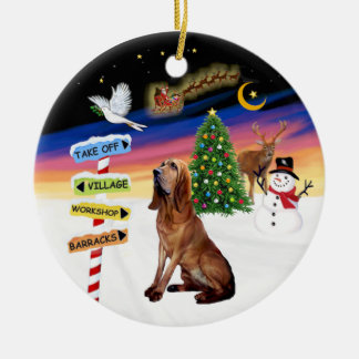 Ornement Rond En Céramique Signes XMas - Bloodhound