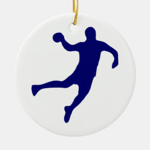 Ornement Rond En Céramique Silhouette de handball