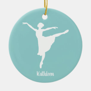 Ornement Rond En Céramique Silhouette personnalisée de ballerine