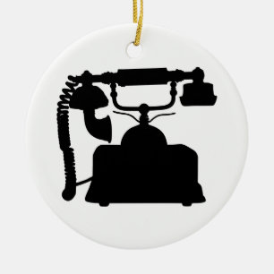 Ornement Rond En Céramique Silhouette téléphonique