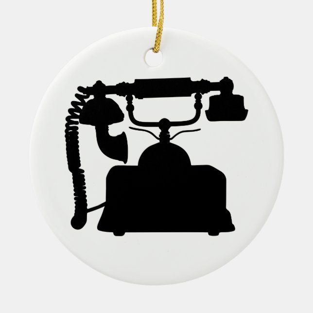 Ornement Rond En Céramique Silhouette téléphonique (Devant)