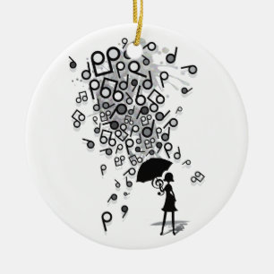 Ornement Rond En Céramique Singin sous la pluie