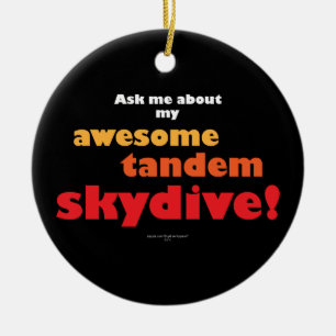Ornement Rond En Céramique Skydive tandem impressionnant