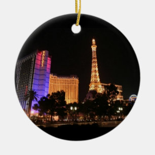Ornement Rond En Céramique Skyline Las Vegas
