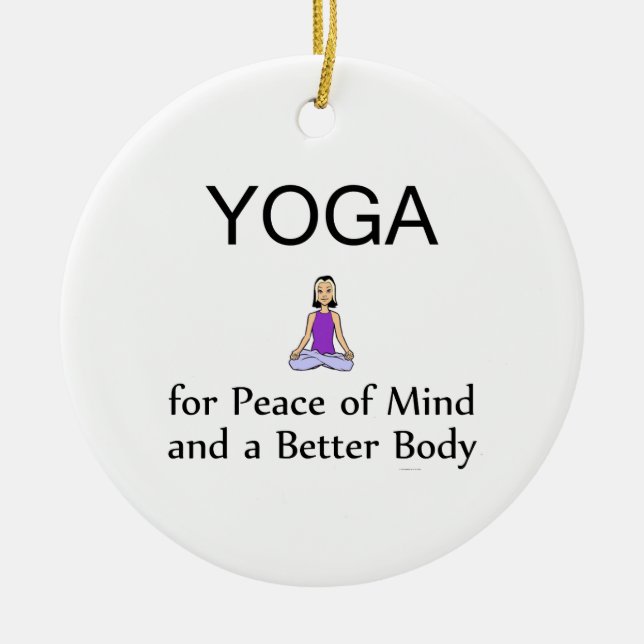 Ornement Rond En Céramique Slogan SUPÉRIEUR de yoga (Devant)