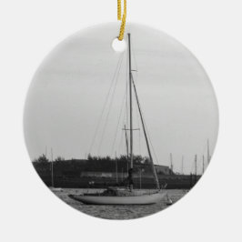 Ornement Rond En Céramique Sloop Classique