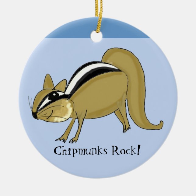 Ornement Rond En Céramique Sneaky Chipmunk (Devant)