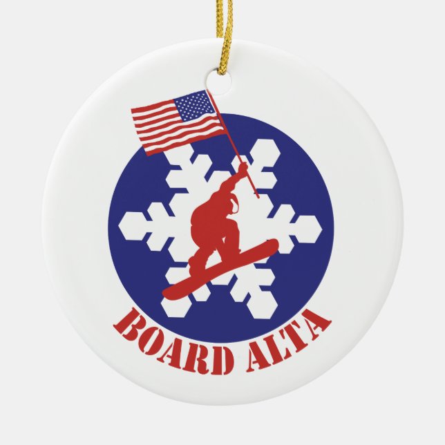 Ornement Rond En Céramique Snowboard Alta (Devant)