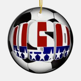 Ornement Rond En Céramique Soccer Ball