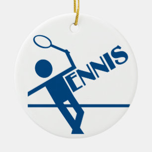 Ornement Rond En Céramique Soirée de tennis, personnaliser