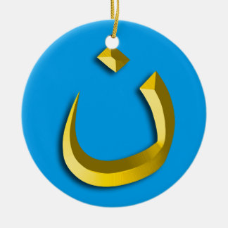 ORNEMENT ROND EN CÉRAMIQUE "SOLIDARITÉ DE CHRISTIANISME - SYMBOLE DE NAZARÉEN