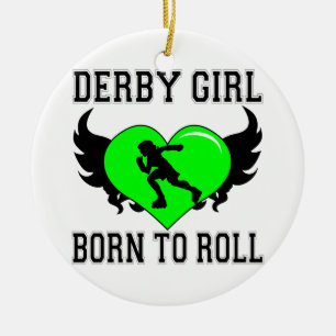 Ornement Rond En Céramique Soutenu pour rouler : Fille de Derby