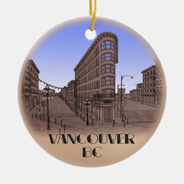 Ornement Rond En Céramique Souvenirs d'ornement de Vancouver Canada Gastown (Devant)