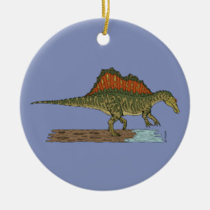 Ornement Rond En Céramique Spinosaure de Dinosaure Crétacé