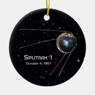 Ornement Rond En Céramique Spoutnik 1 Satellite terrestre