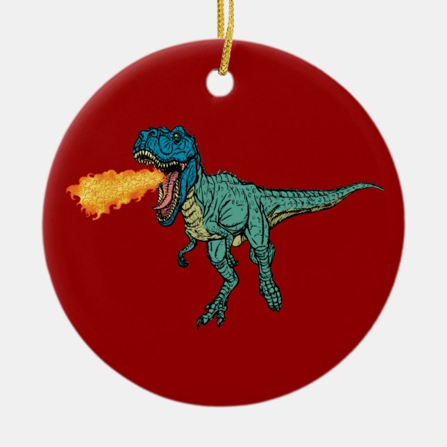 Ornement Rond En Céramique St Judeasaurus Rex par Steve Miller (Devant)