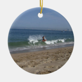 Ornement Rond En Céramique Succès de Skimboarder