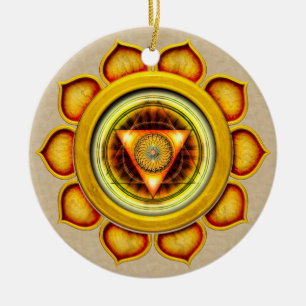 Ornement Rond En Céramique Swadhisthana ou Sacral le 2e Chakra