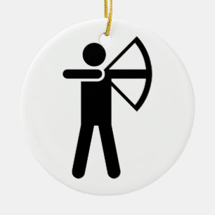 Ornement Rond En Céramique Symbole de tir à l'arc