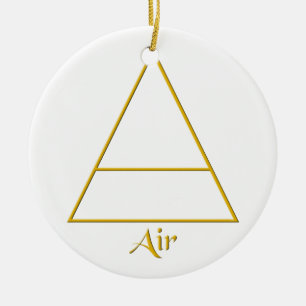 Ornement Rond En Céramique Symbole d'élément d'air de Falln Pagan