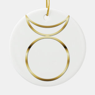 Ornement Rond En Céramique Symbole Dieu de la Corne de l'païen tombé