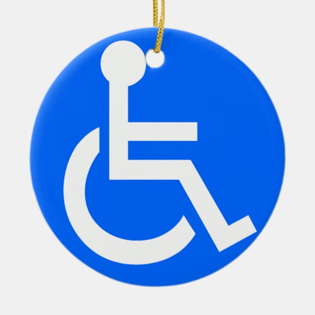 Ornement Rond En Céramique Symbole d'invalidité (Devant)