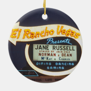 Ornement Rond En Céramique SYMBOLE El Rancho Vegas Neon 1959 Las Vegas Casino