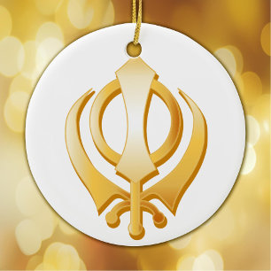 Ornement Rond En Céramique Symbole sikh