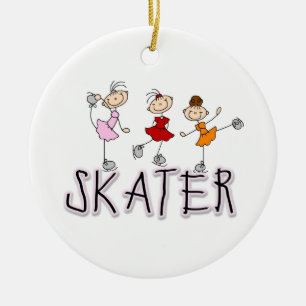 Ornement Rond En Céramique T-shirts et cadeaux de patinage