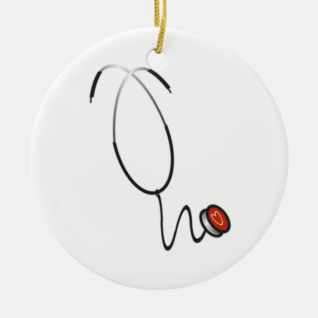 Ornement Rond En Céramique T-shirts et cadeaux de stéthoscope (Devant)