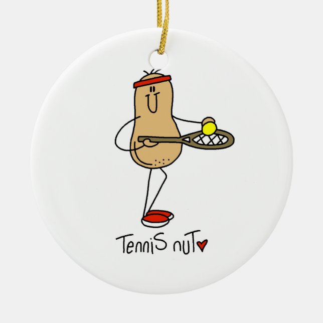 Ornement Rond En Céramique T-shirts Tennis Nut et GIfts (Devant)