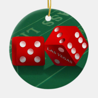 Ornement Rond En Céramique Table de craps avec dés de Las Vegas