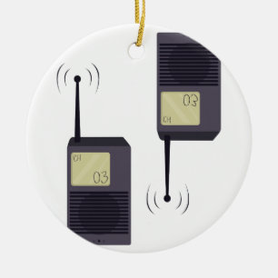 Ornement Rond En Céramique Talkie - walkie