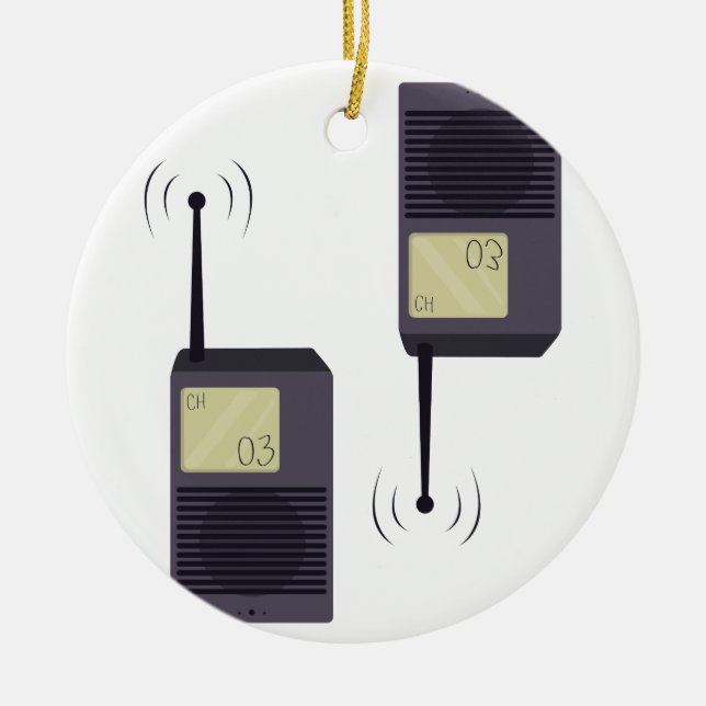 Ornement Rond En Céramique Talkie - walkie (Devant)